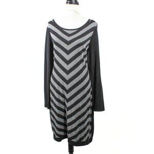 NWT Worthington Black & Gray Chevron Sweater Dress Womens XL Vintage-Inspired